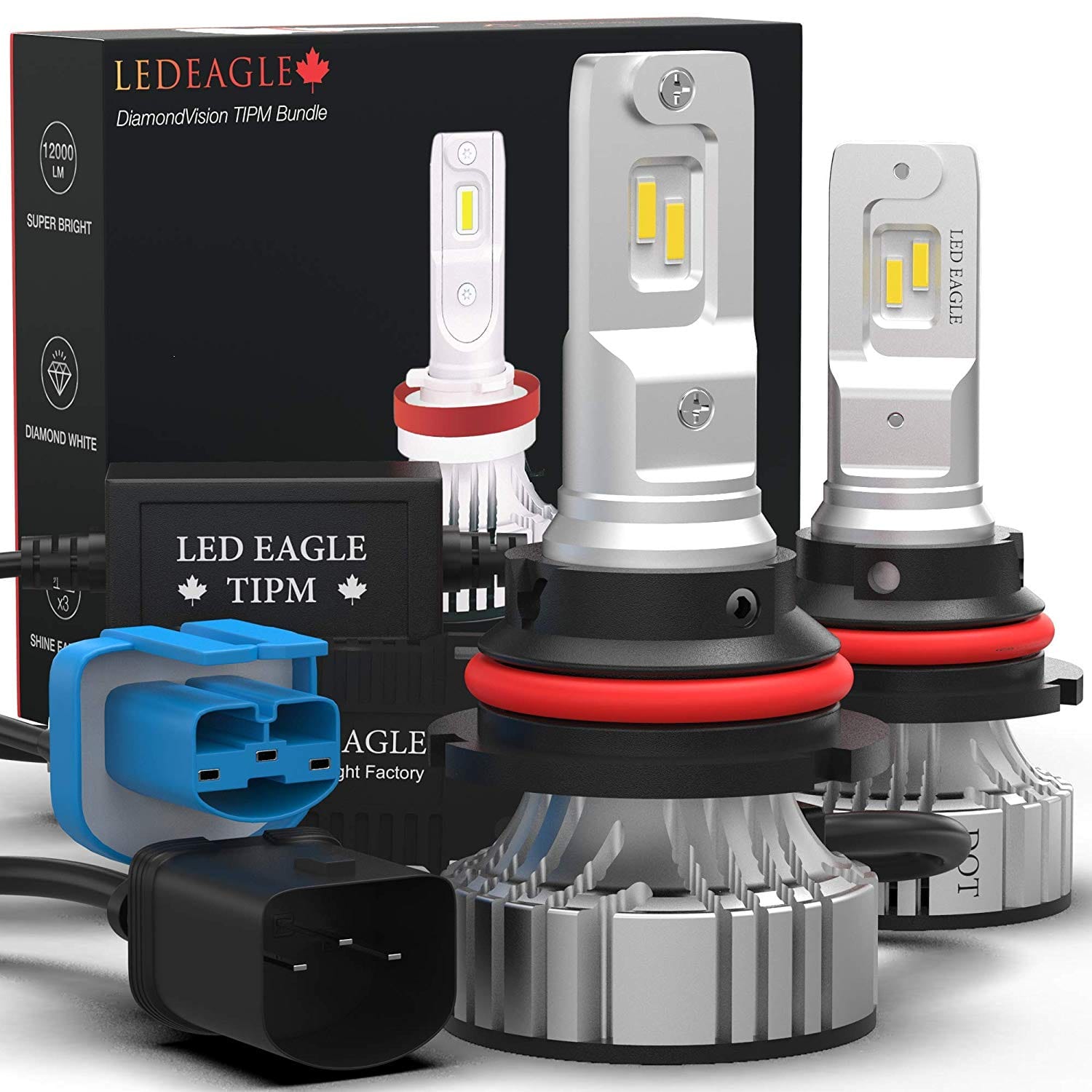 LED EAGLE DiamondVision 9007(HB5) LED Headlight Bulbs & TIPM Bundle for Jeep